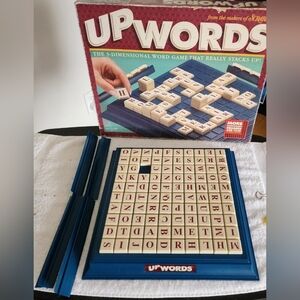 Upwords 3-Dimensional Words Stack Tile Board Game Milton Bradley 1997 CHARITY